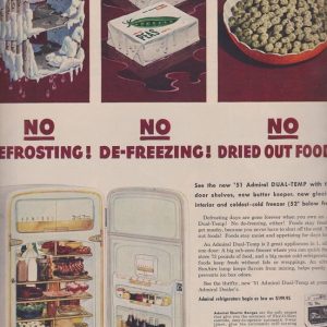 Admiral Dual-Temp Refrigerator Ad May 1951