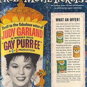 Friskies Cat Food 1962 Ad Judy Garland