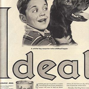 Ideal Dog Food Ad 1947