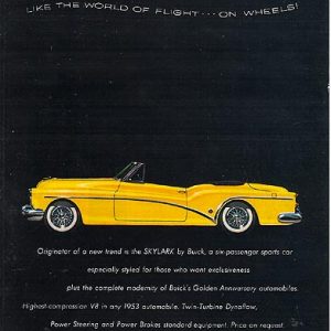 Buick Skylark Ad March 1953