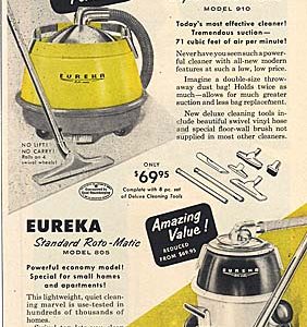 Eureka Vacuum Ad 1956