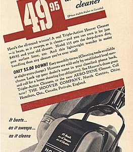 Hoover Vacuum Cleaner Ad 1950
