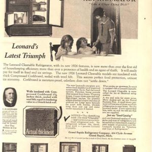 Leonard Refrigerator Ad 1926