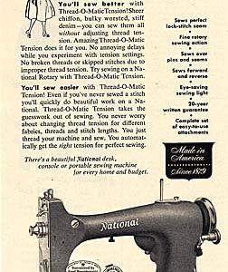 National Sewing Machine Ad 1952