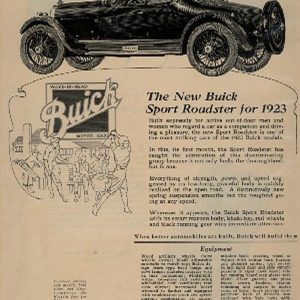 Buick Sport Roadster Ad 1922