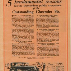 Chevrolet Ad April 1929