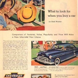 Chevrolet Styleline Ad 1950