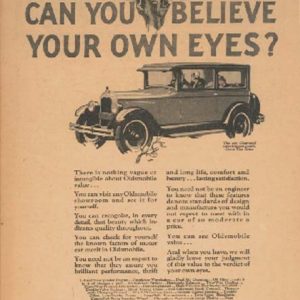 Oldsmobile Coach Ad 1927