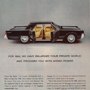 Lincoln Continental Ad November 1962