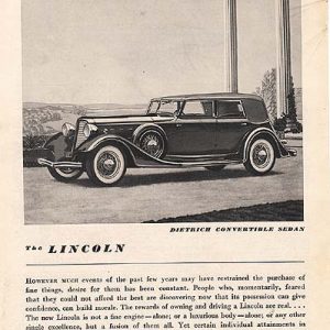 Lincoln Dietrich Convertible Ad 1934