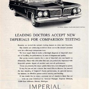 Chrysler Imperial Ad March 1962