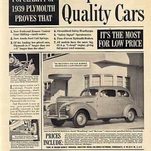 Plymouth Ad 1939
