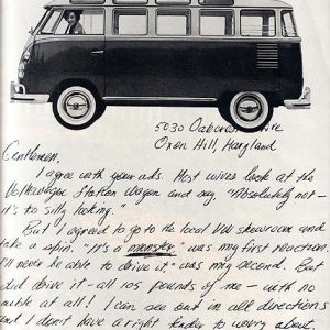 Volkswagen Bus Ad November 1962