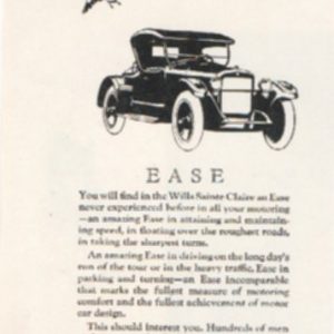 Wills Sainte Claire Motor Cars Ad 1922