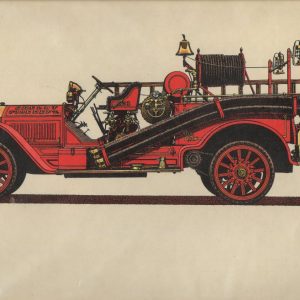 American - La France Fire Engine Print 1918