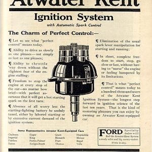 Atwater Kent Ignition System Ad 1915