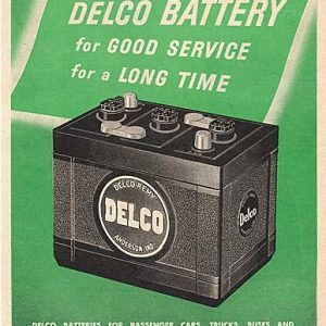 Delco Auto Battery Ad 1949