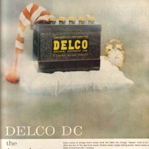 Delco Auto Battery Ad 1958