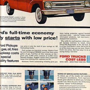 Ford Pickup Trucks Ad April 1962