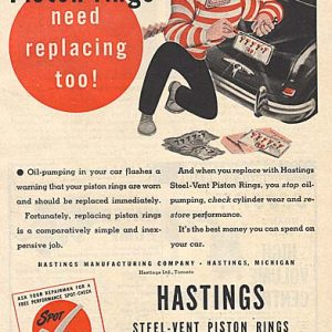Hastings Piston Rings Ad 1949