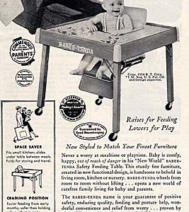 Babee-Tenda Safety Feeding Table Ad 1954