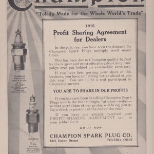 Champion Spark Plugs Ad 1915