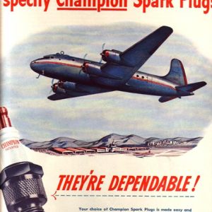 Champion Spark Plugs Ad 1946