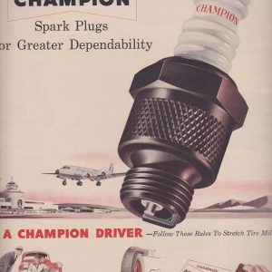 Champion Spark Plugs Ad 1950