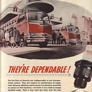 Champion Spark Plugs Ad April 1946