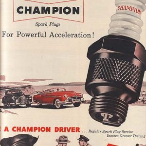 Champion Spark Plugs Ad August 1951