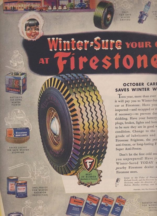 Firestone Tires Ad October 1944