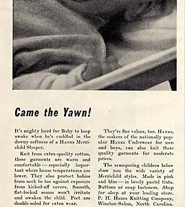 Hanes Merrichild Sleepers Ad 1942