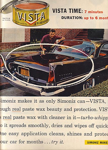 Vintage ‘60s early SIMONIZ auto WAX CAN car graphics advertising gas oil  rare