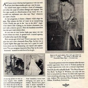Anaconda Brass Pipes Ad 1930