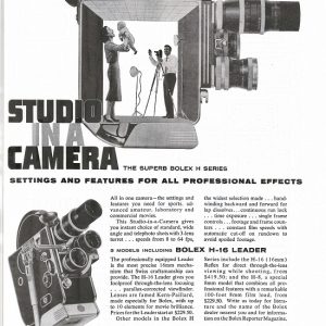 Bolex Movie Camera Ad 1958