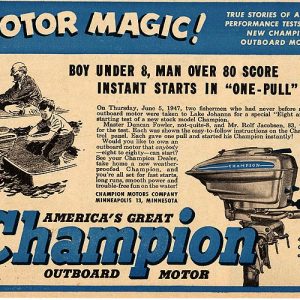 Champion Boat Outboard Motors Ad 1947