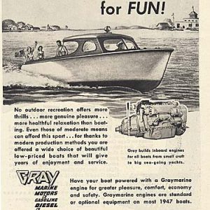 Gray Boat Engine Ad 1947