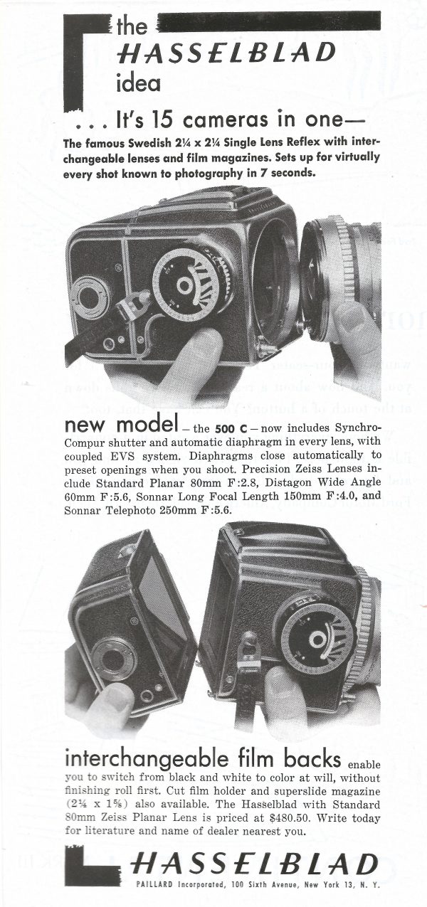 Hasselblad Camera Ad 1958