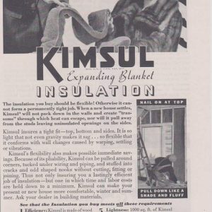 Kimsul Insulation Ad 1938