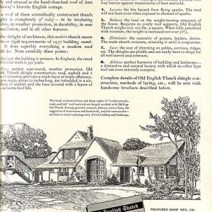 Thatched Roof Mfg Co Roofing Ad 1937