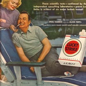 Alice Faye Lucky Strike Cigarettes Ad 1950