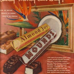 Almond Joy & Mounds Candy Bar Ad 1951