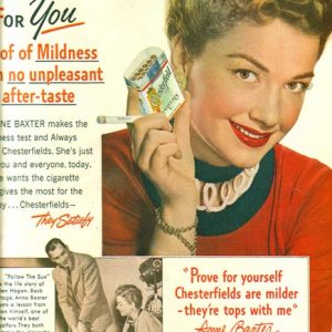 Anne Baxter Chesterfield Cigarette Ad 1951