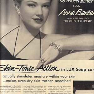 Anne Baxter Lux Toilet Soap Ad 1952