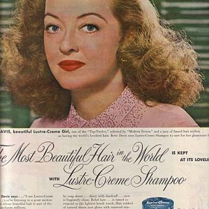 Bette Davis Lustre-Creme Shampoo Ad 1951