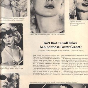 Carroll Baker Foster Grant Sunglasses Ad 1965
