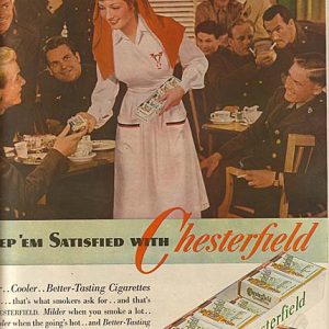 Claudette Colbert Chesterfield Cigarettes Ad 1942