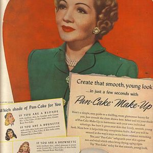 Claudette Colbert Max Factor Makeup Ad 1947