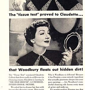 Claudette Colbert Woodbury Cold Cream Ad 1951