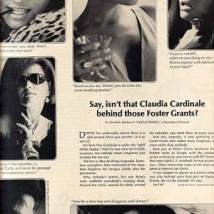 Claudia Cardinale Foster Grant Sunglasses Ad 1965